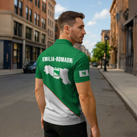 Italy Emilia-Romagna Zipper Polo Shirt Map With Flag Style - Wonder Print Shop