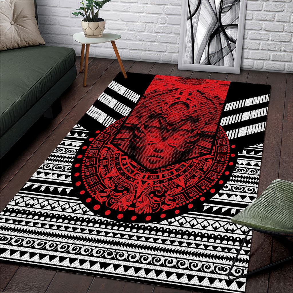 Mexico Aztec Warrior Goddess Area Rug Tribal Aztec Heritage