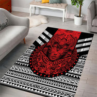 Mexico Aztec Warrior Goddess Area Rug Tribal Aztec Heritage