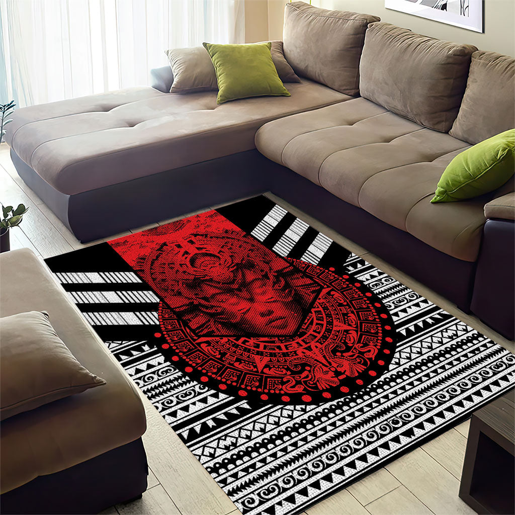 Mexico Aztec Warrior Goddess Area Rug Tribal Aztec Heritage