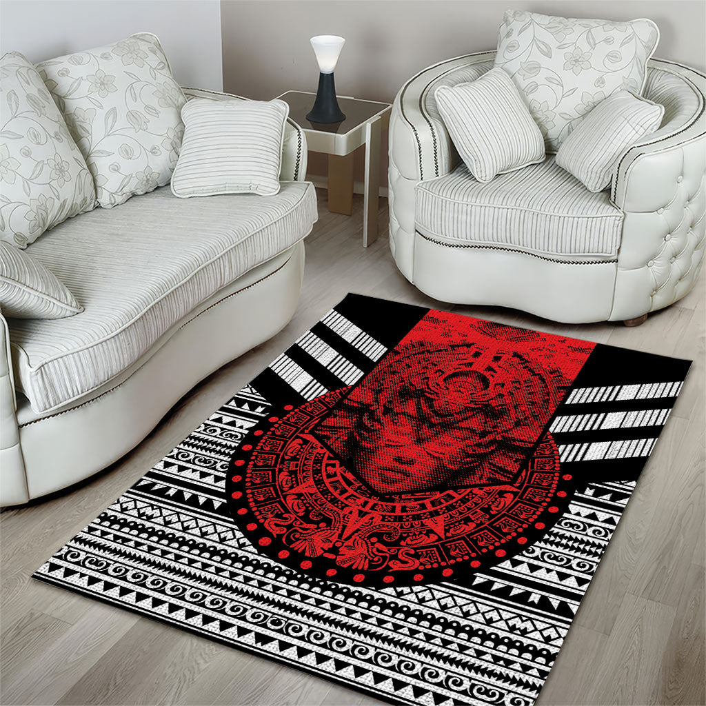 Mexico Aztec Warrior Goddess Area Rug Tribal Aztec Heritage