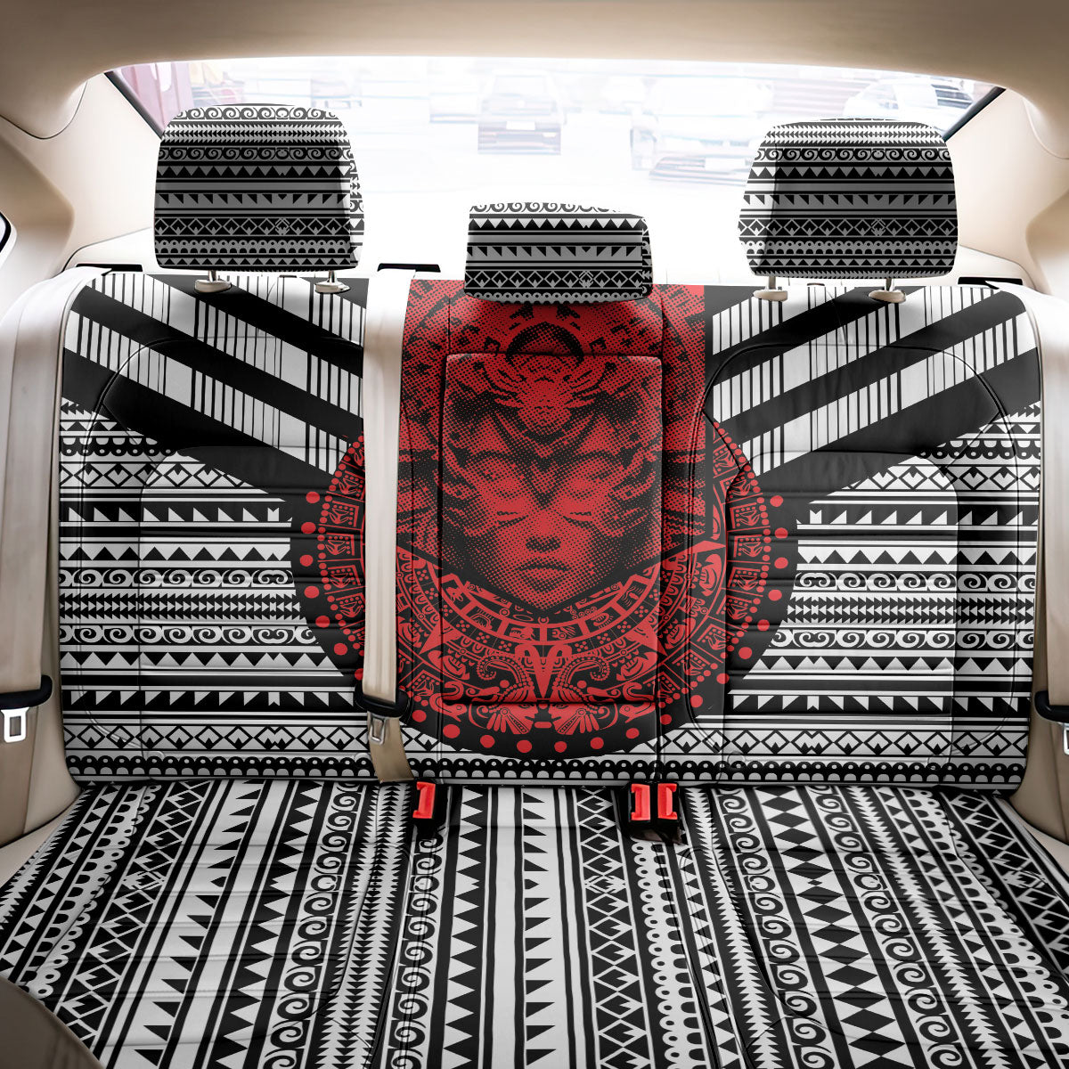 Mexico Aztec Warrior Goddess Back Car Seat Cover Tribal Aztec Heritage
