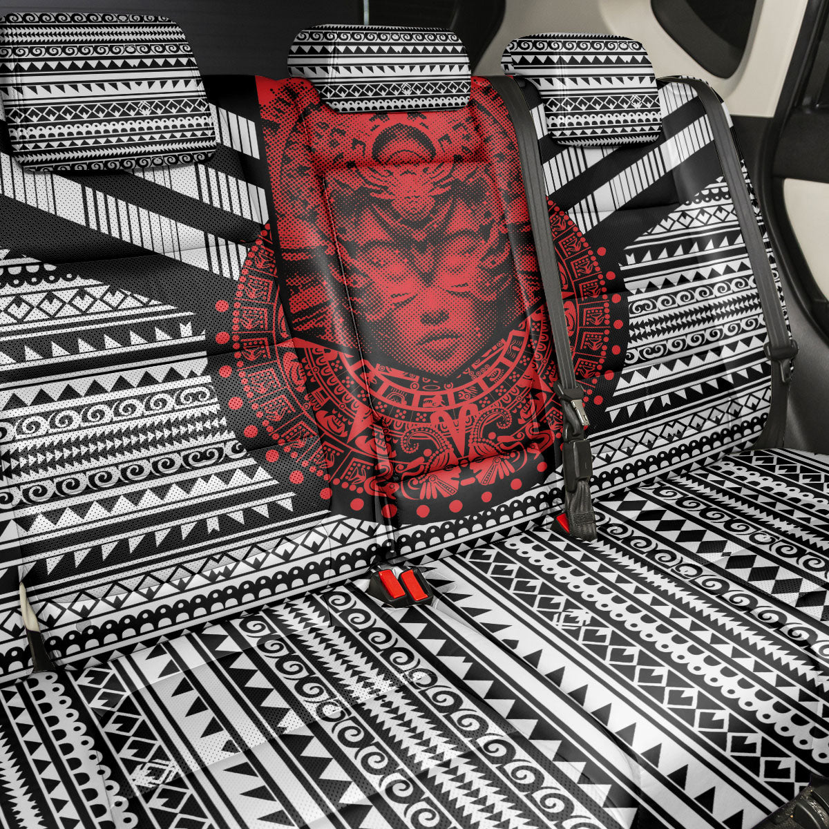 Mexico Aztec Warrior Goddess Back Car Seat Cover Tribal Aztec Heritage