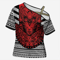 Mexico Aztec Warrior Goddess Cross Shoulder Shirt Tribal Aztec Heritage