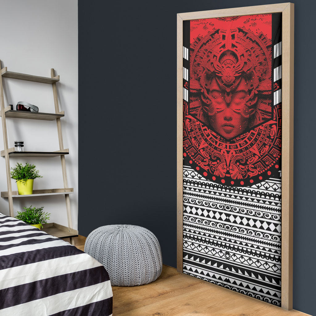 Mexico Aztec Warrior Goddess Door Cover Tribal Aztec Heritage
