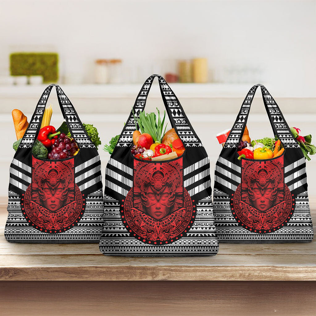 Mexico Aztec Warrior Goddess Grocery Bag Tribal Aztec Heritage