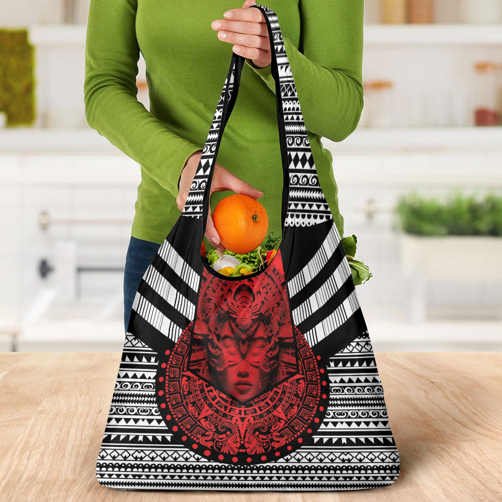 Mexico Aztec Warrior Goddess Grocery Bag Tribal Aztec Heritage