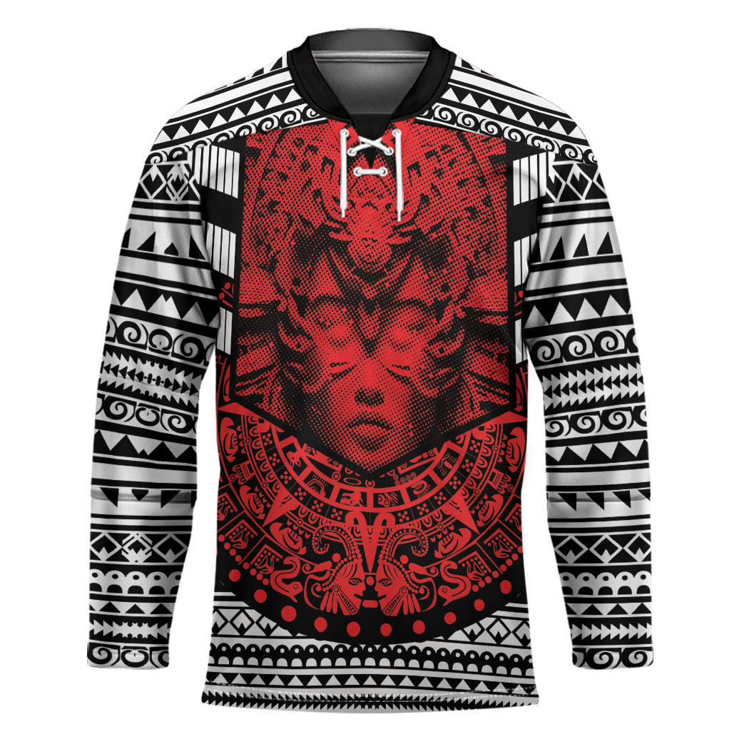 Mexico Aztec Warrior Goddess Hockey Jersey Tribal Aztec Heritage
