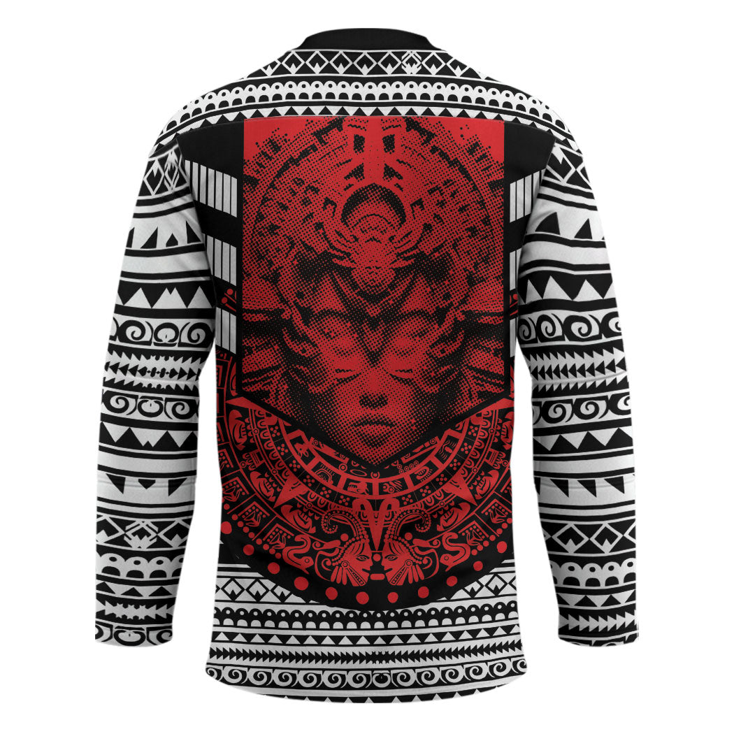 Mexico Aztec Warrior Goddess Hockey Jersey Tribal Aztec Heritage