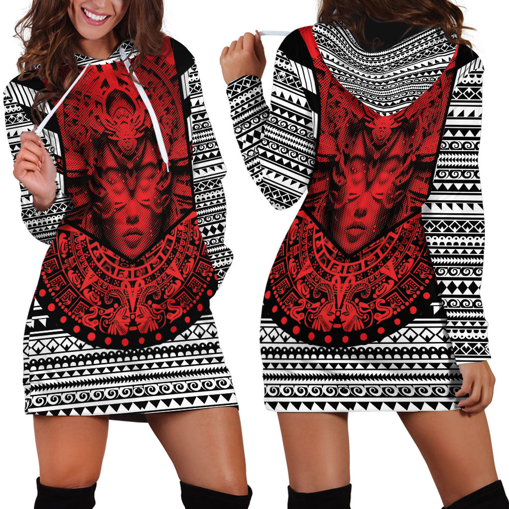 Mexico Aztec Warrior Goddess Hoodie Dress Tribal Aztec Heritage