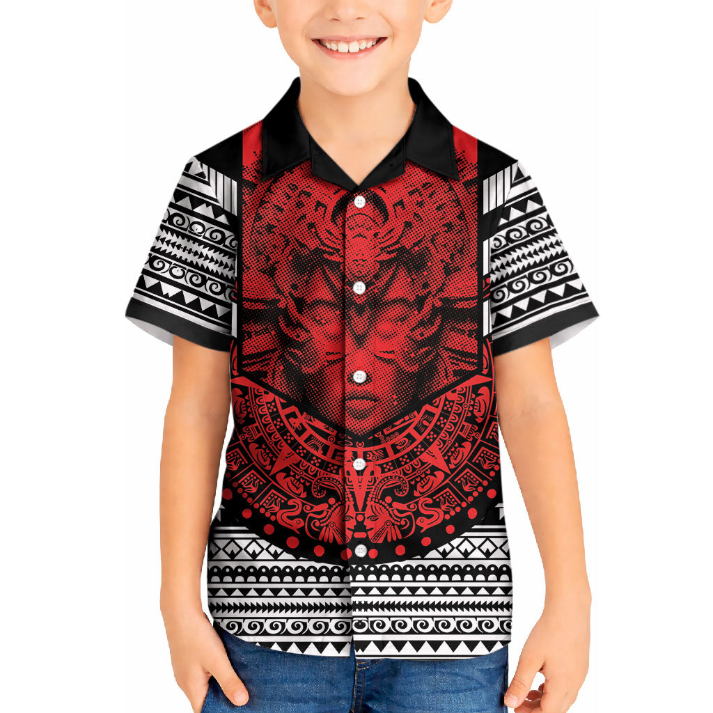 Mexico Aztec Warrior Goddess Kid Hawaiian Shirt Tribal Aztec Heritage