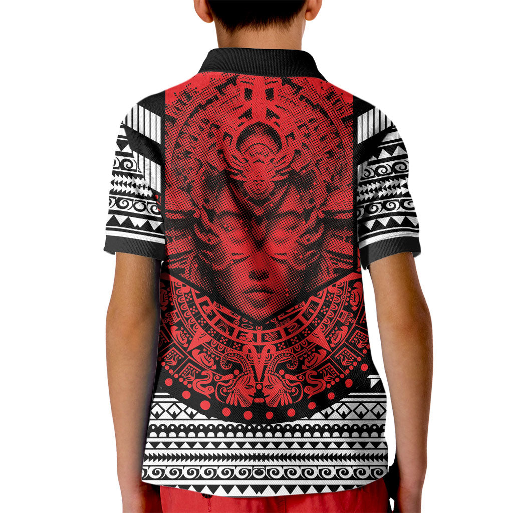 Mexico Aztec Warrior Goddess Kid Polo Shirt Tribal Aztec Heritage