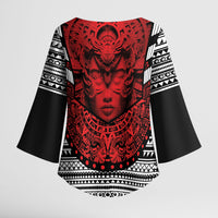 Mexico Aztec Warrior Goddess Kimono Sleeve Blouse Tribal Aztec Heritage