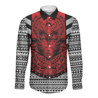 Mexico Aztec Warrior Goddess Long Sleeve Button Shirt Tribal Aztec Heritage