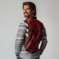 Mexico Aztec Warrior Goddess Long Sleeve Polo Shirt Tribal Aztec Heritage