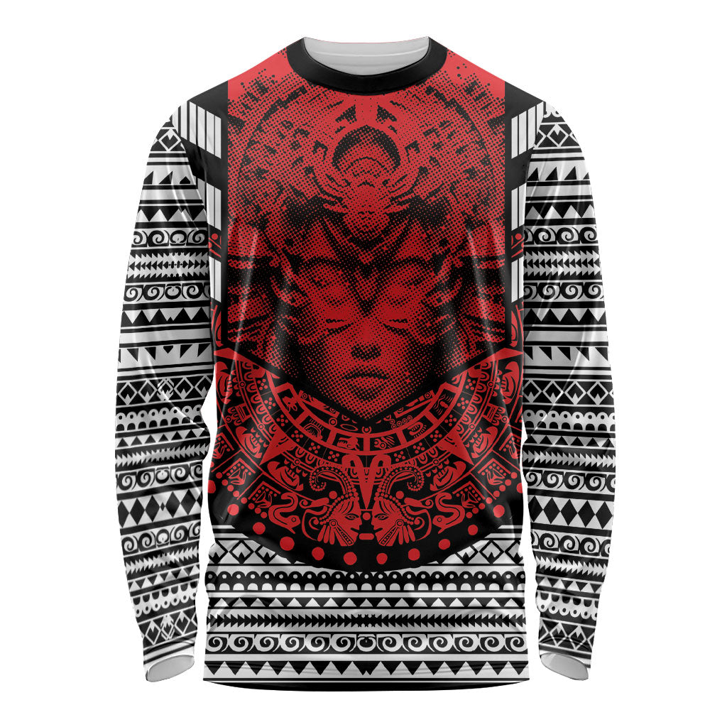 Mexico Aztec Warrior Goddess Long Sleeve Shirt Tribal Aztec Heritage