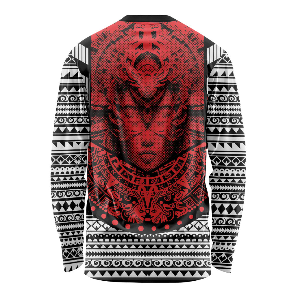 Mexico Aztec Warrior Goddess Long Sleeve Shirt Tribal Aztec Heritage