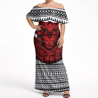 Mexico Aztec Warrior Goddess Off Shoulder Maxi Dress Tribal Aztec Heritage
