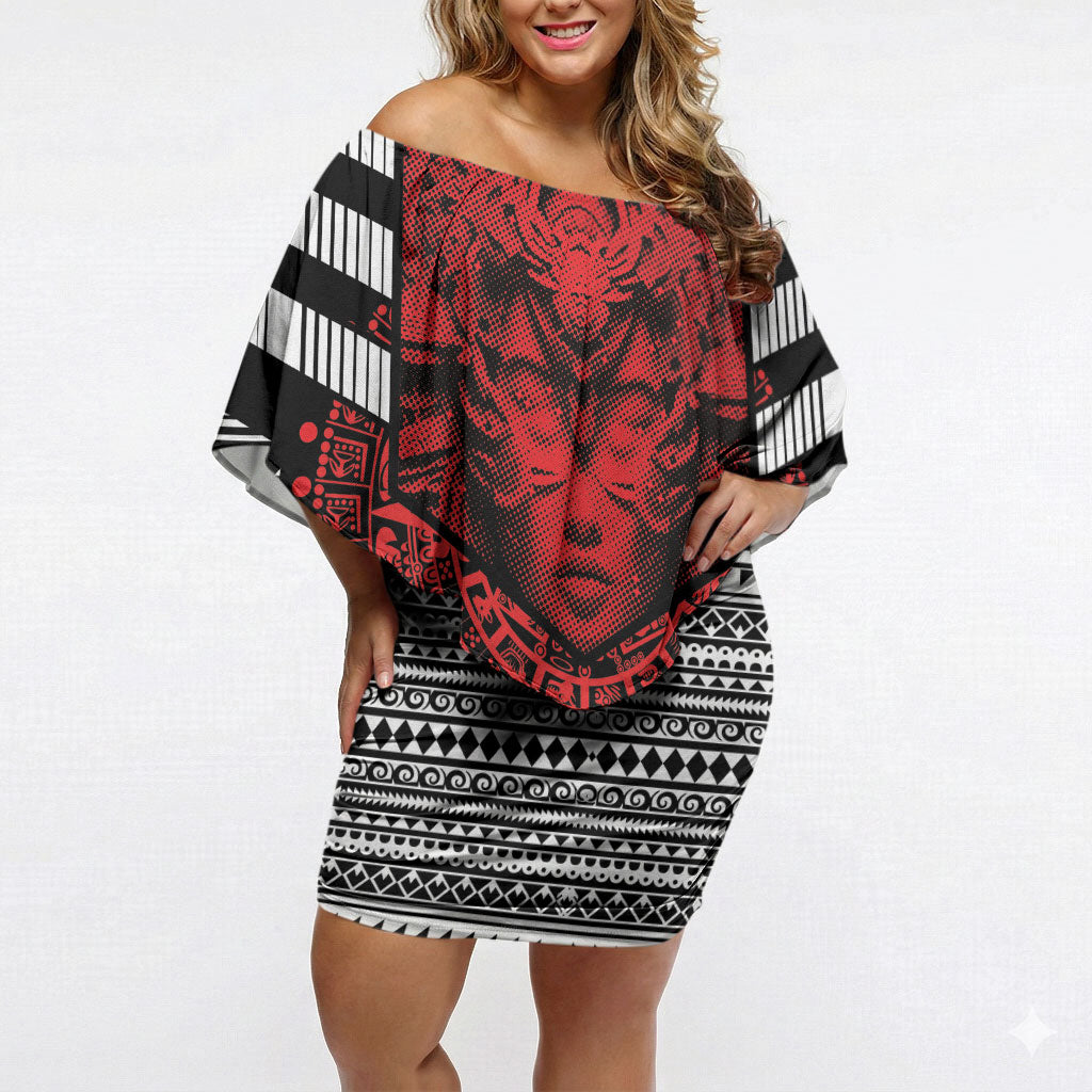 Mexico Aztec Warrior Goddess Off Shoulder Short Dress Tribal Aztec Heritage