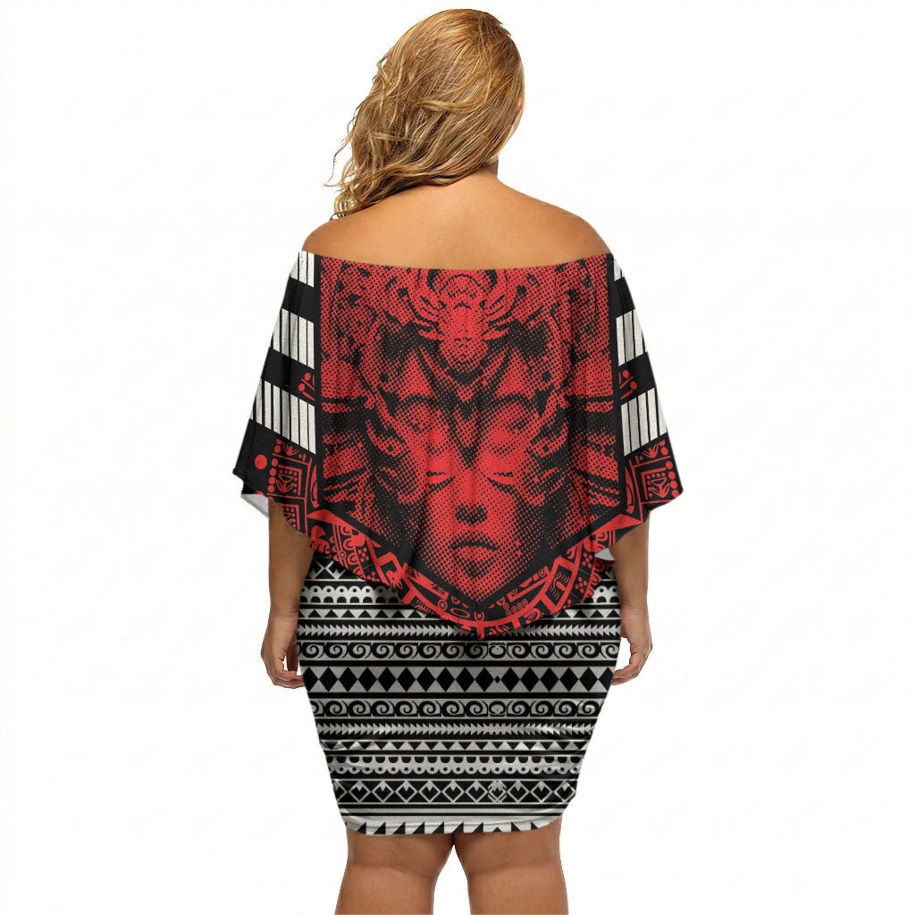 Mexico Aztec Warrior Goddess Off Shoulder Short Dress Tribal Aztec Heritage