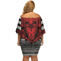 Mexico Aztec Warrior Goddess Off Shoulder Short Dress Tribal Aztec Heritage
