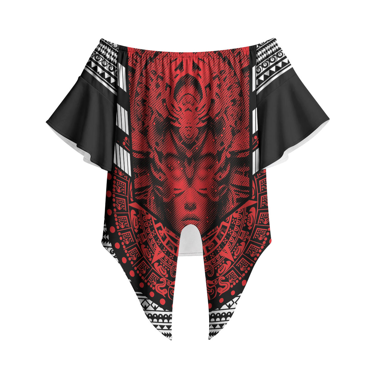 Mexico Aztec Warrior Goddess Off Shoulder Wrap Waist Top Tribal Aztec Heritage