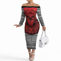 Mexico Aztec Warrior Goddess Off The Shoulder Long Sleeve Dress Tribal Aztec Heritage