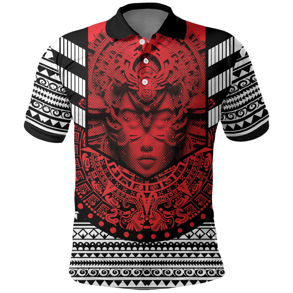 Mexico Aztec Warrior Goddess Polo Shirt Tribal Aztec Heritage