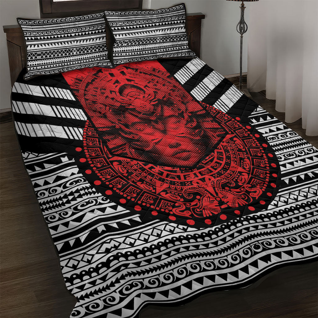 Mexico Aztec Warrior Goddess Quilt Bed Set Tribal Aztec Heritage