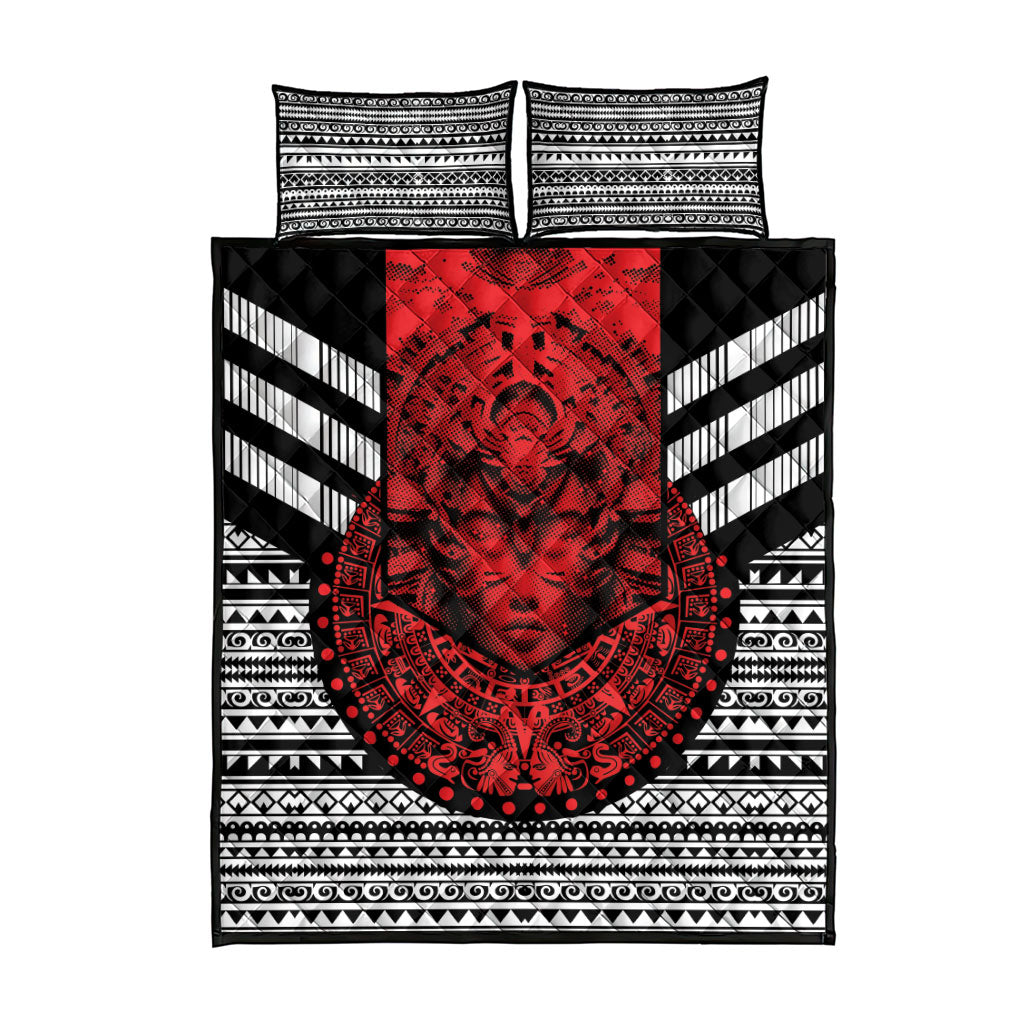 Mexico Aztec Warrior Goddess Quilt Bed Set Tribal Aztec Heritage