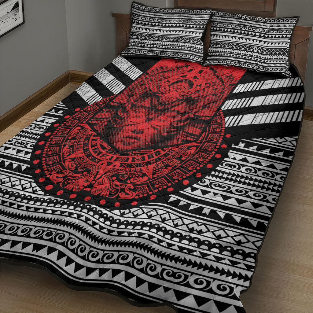 Mexico Aztec Warrior Goddess Quilt Bed Set Tribal Aztec Heritage