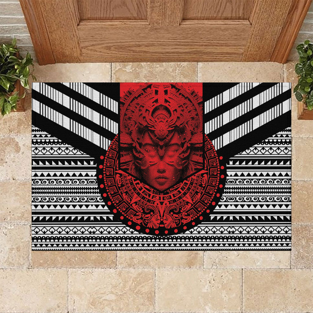 Mexico Aztec Warrior Goddess Rubber Doormat Tribal Aztec Heritage