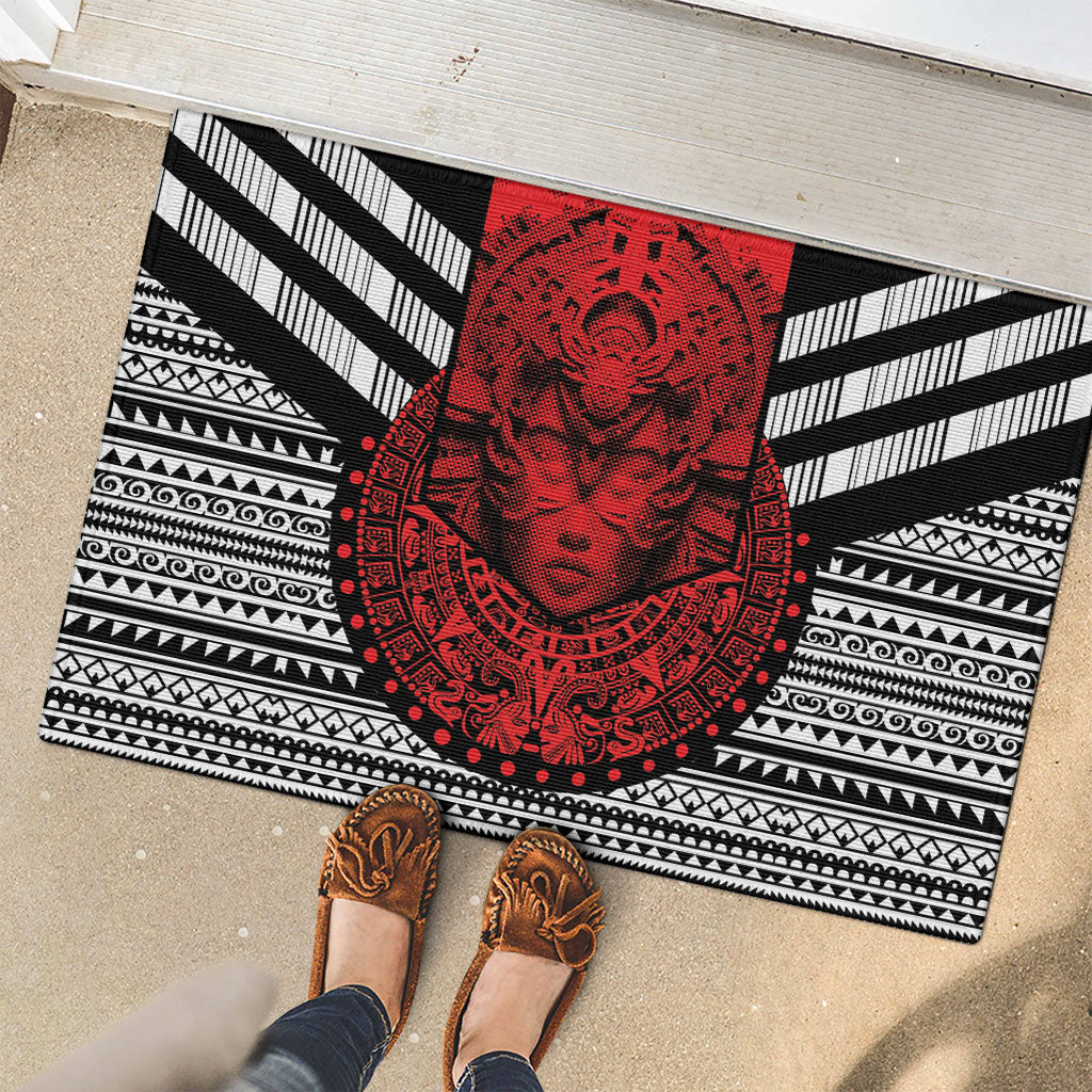Mexico Aztec Warrior Goddess Rubber Doormat Tribal Aztec Heritage