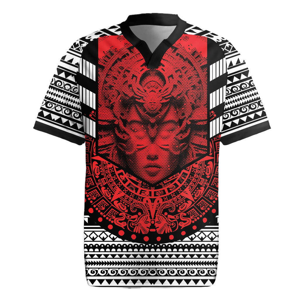Mexico Aztec Warrior Goddess Rugby Jersey Tribal Aztec Heritage
