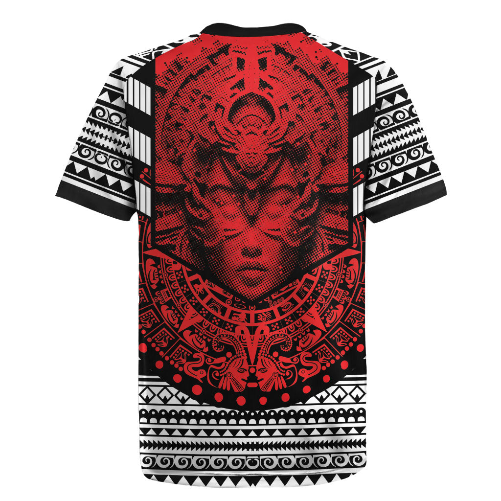 Mexico Aztec Warrior Goddess Rugby Jersey Tribal Aztec Heritage
