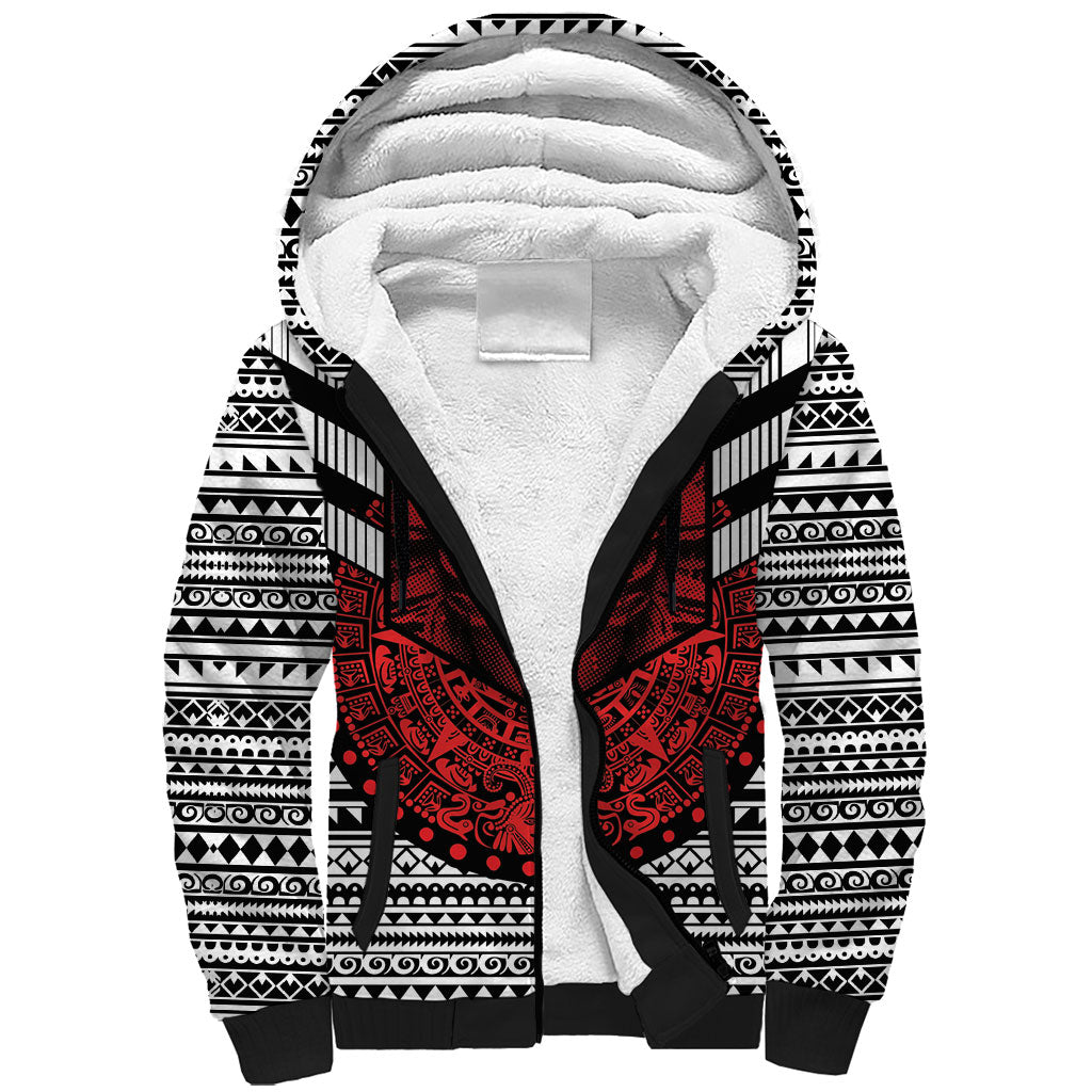 Mexico Aztec Warrior Goddess Sherpa Hoodie Tribal Aztec Heritage