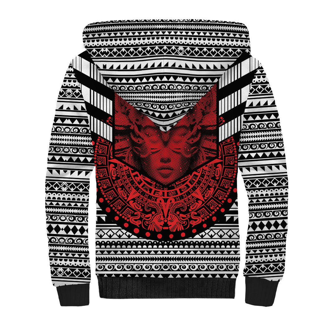 Mexico Aztec Warrior Goddess Sherpa Hoodie Tribal Aztec Heritage