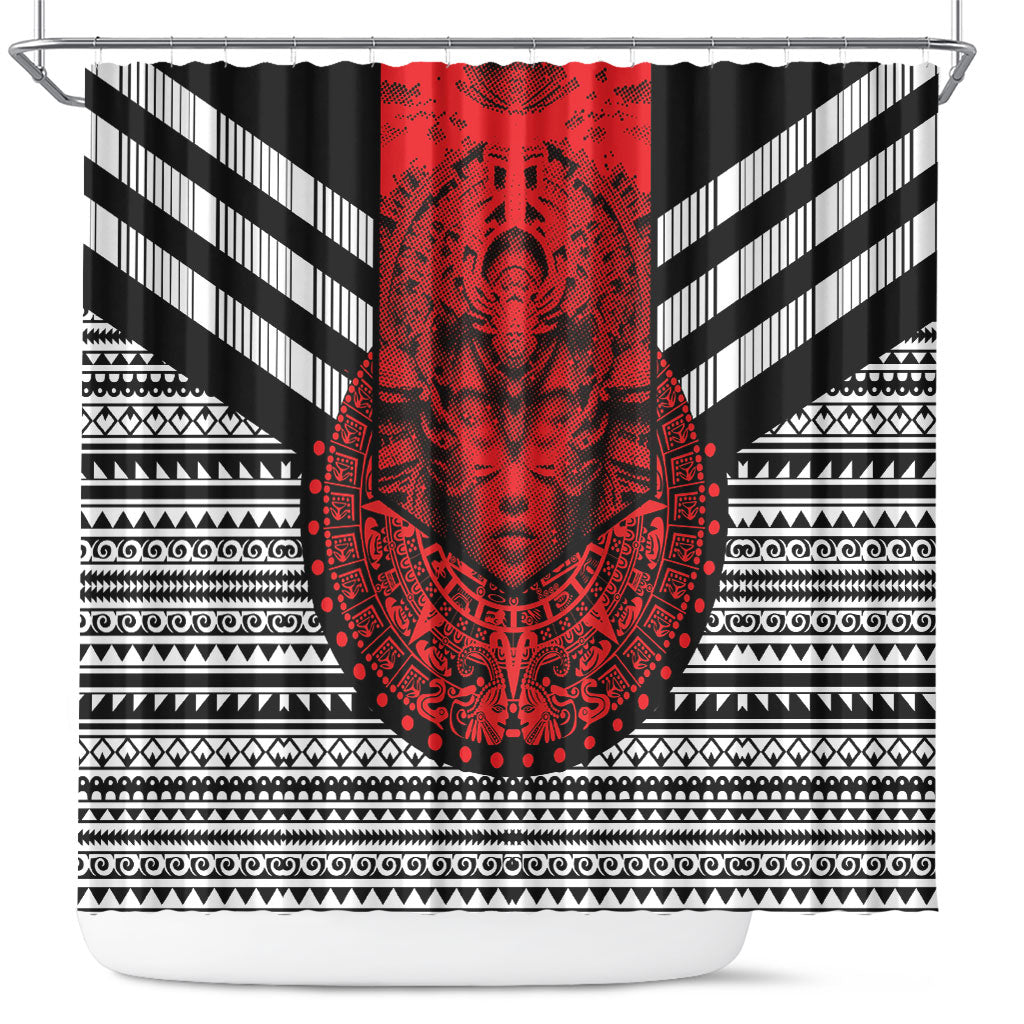 Mexico Aztec Warrior Goddess Shower Curtain Tribal Aztec Heritage