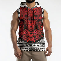 Mexico Aztec Warrior Goddess Sleeveless Hoodie Tribal Aztec Heritage
