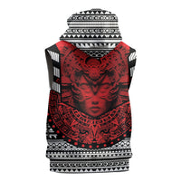 Mexico Aztec Warrior Goddess Sleeveless Zip Hoodie Tribal Aztec Heritage