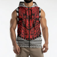 Mexico Aztec Warrior Goddess Sleeveless Zip Hoodie Tribal Aztec Heritage