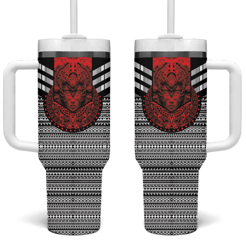 Mexico Aztec Warrior Goddess Tumbler With Handle Tribal Aztec Heritage