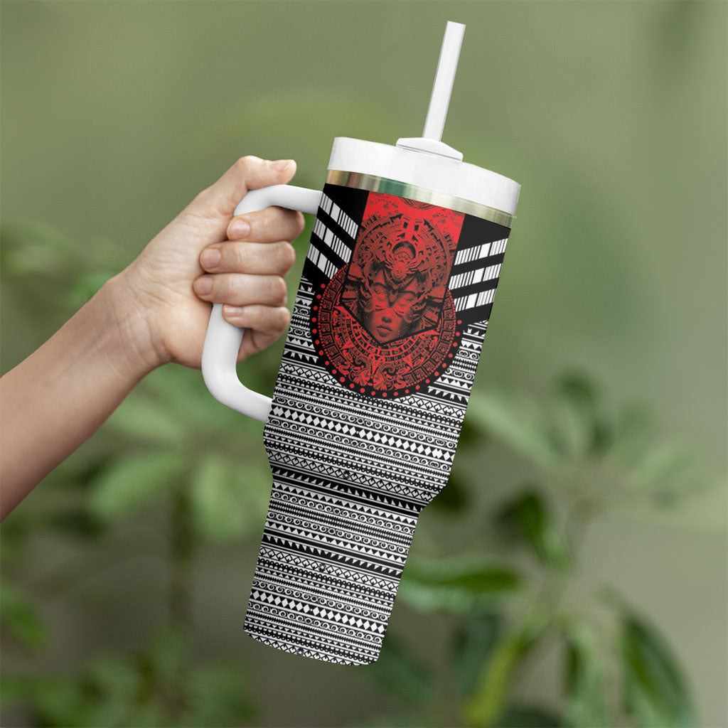 Mexico Aztec Warrior Goddess Tumbler With Handle Tribal Aztec Heritage
