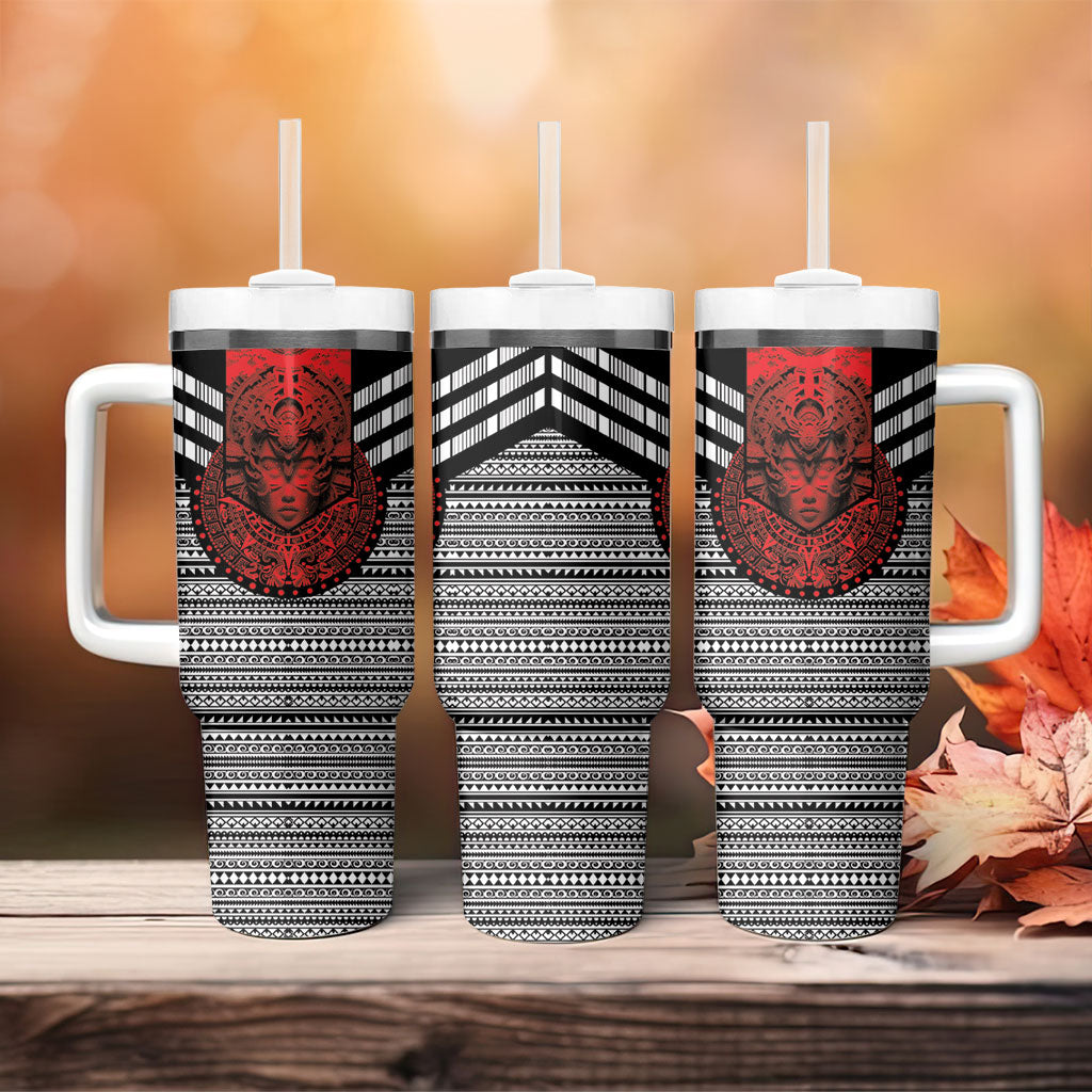 Mexico Aztec Warrior Goddess Tumbler With Handle Tribal Aztec Heritage