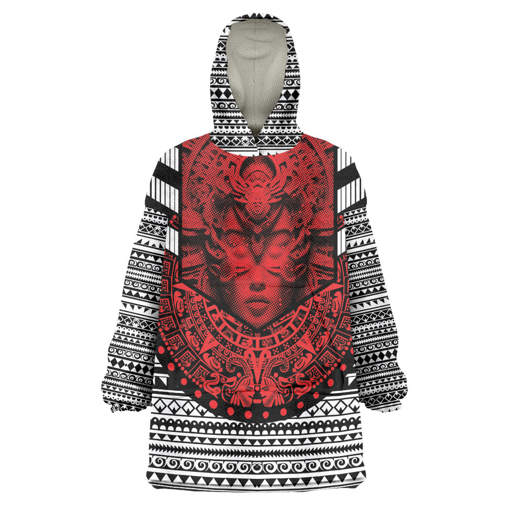 Mexico Aztec Warrior Goddess Wearable Blanket Hoodie Tribal Aztec Heritage