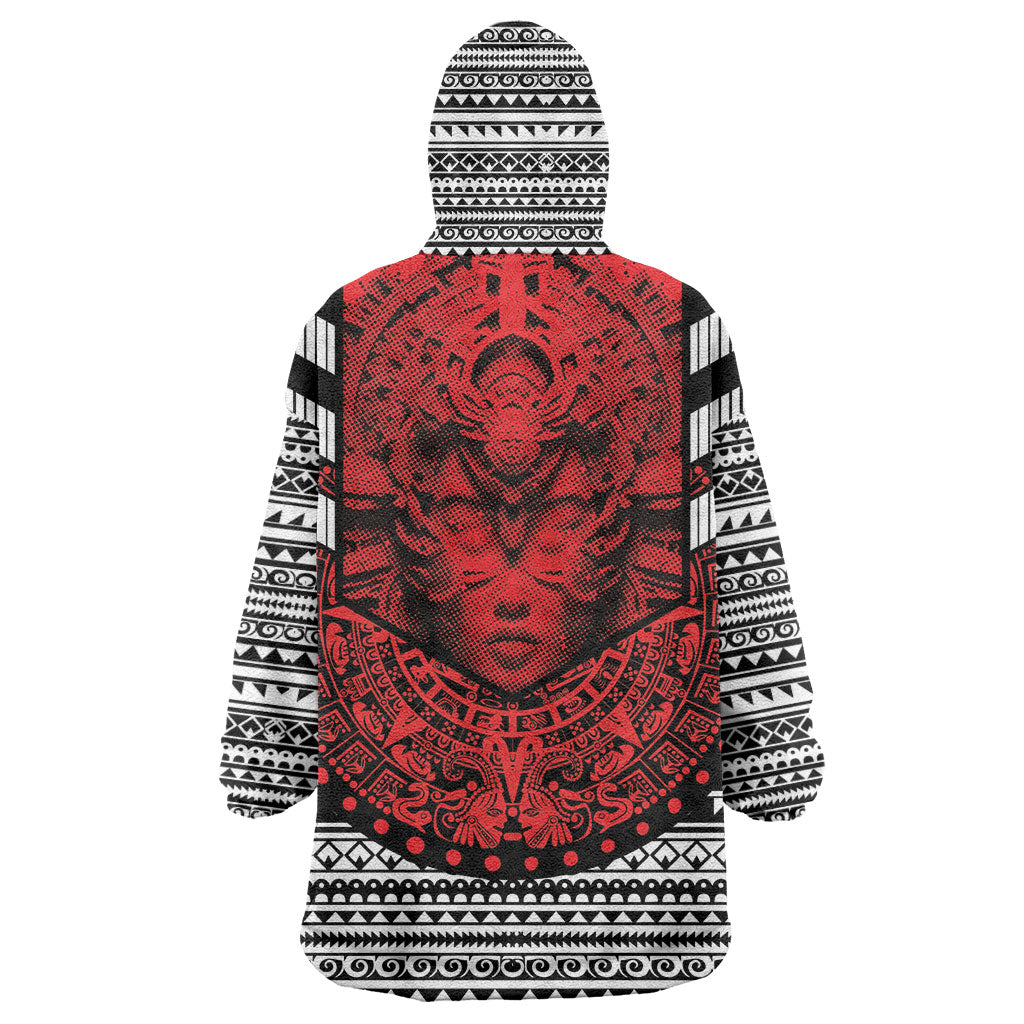 Mexico Aztec Warrior Goddess Wearable Blanket Hoodie Tribal Aztec Heritage