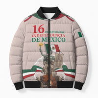 Personalized Mexico Dia De La Independencia Bomber Puffer Jacket 16 De Septiembre Heritage Pride