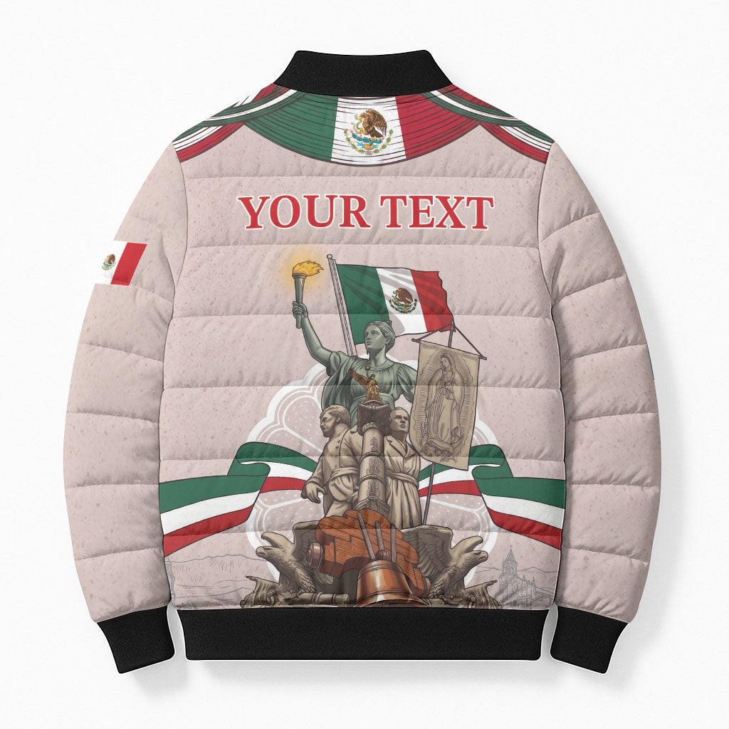 Personalized Mexico Dia De La Independencia Bomber Puffer Jacket 16 De Septiembre Heritage Pride