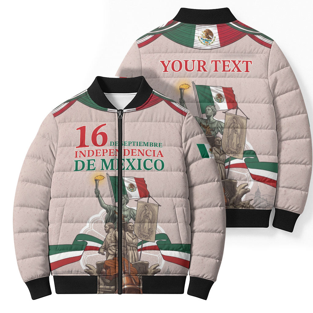 Personalized Mexico Dia De La Independencia Bomber Puffer Jacket 16 De Septiembre Heritage Pride