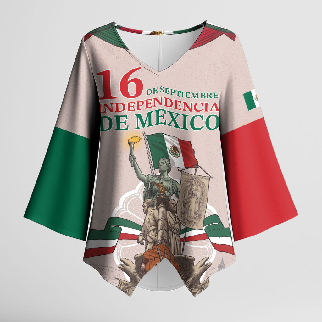 Personalized Mexico Dia De La Independencia Kimono Sleeve Blouse 16 De Septiembre Heritage Pride